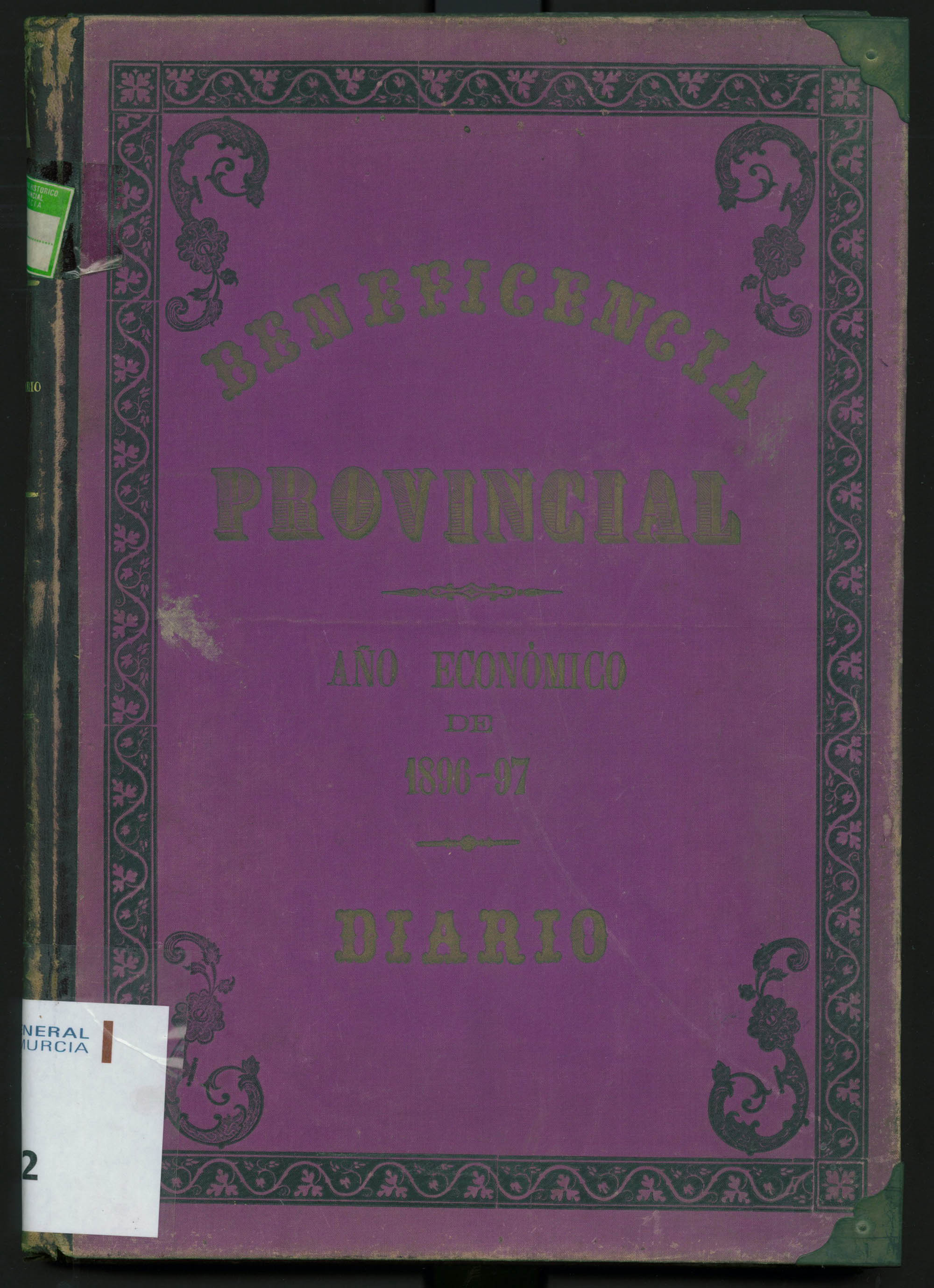 Libro diario del Hospital. Año económico 1896-1897.